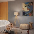 LAMPAMI - lampa podłogowa do salonu, lampa podłogowa do sypialni, lampa podłogowa nowoczesna, nowoczesna lampa stojąca podłogowa beżowa NATT taupe