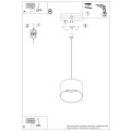 LAMPAMI - klasyczna lampa wisząca do salonu NEVIA granat szkic