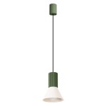 Lampa wisząca pojedyncza 120 cm ESTRIA 1 beżowa zielona oliwka