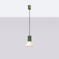 LAMPAMI - lampa nad wyspę kuchenną, lampa do sypialni wisząca, lampa do jadalni , lampa nad stół wisząca, lampa wisząca pojedyncza dwukolorowa ESTRIA 1 beżowa/zielona oliwka