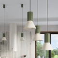 LAMPAMI - lampa nad wyspę kuchenną, lampa do sypialni wisząca, lampa do jadalni , lampa nad stół wisząca, lampa wisząca pojedyncza dwukolorowa ESTRIA 1 beżowa/zielona oliwka