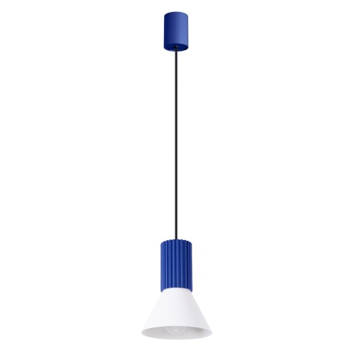 LAMPAMI - lampa nad wyspę kuchenną, lampa do sypialni wisząca, lampa do jadalni , lampa nad stół wisząca, lampa wisząca pojedyncza niebieska ESTRIA 1 biała/ultramaryna