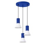 Modna lampa do salonu nowoczesna 120 cm biała z niebieskim ESTRIA 3P