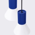 LAMPAMI - lampa wisząca nowoczesna, lampa nad stół do jadalni, lampa sufitowa wisząca potrójna, żyrandol nad stół ESTRIA 3P biały/ultramaryna