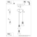 LAMPAMI - lampa nad stół do jadalni ESTRIA 3P biały/ultramaryna szkic
