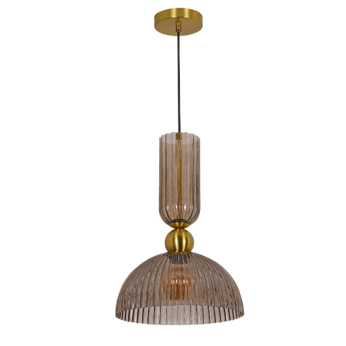 LAMPAMI - długa lampa wisząca dymiona, modna lampa do salonu, lampa nad stół, lampa glamour, lampa ryflowana PIEGA