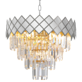 LAMPAMI - żyrandol do salonu, stylowy żyrandol do salonu z kryształkami, żyrandol sufitowy, żyrandol nad stołem, żyrandol nowoczesny, żyrandol glamour CARISMA CHROME 9xE14