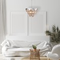 LAMPAMI - żyrandol do salonu, stylowy żyrandol do salonu z kryształkami, żyrandol sufitowy, żyrandol nad stołem, żyrandol nowoczesny, żyrandol glamour GRACE CHROME 6xE14