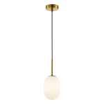 Złota lampa wisząca nowoczesna klosz kula mleczna 164 cm 1xG9 ALIAS GOLD fi 120