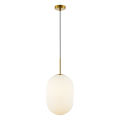 LAMPAMI - złota lampa wisząca nowoczesna klosz kula mleczna, lampa do sypialni, lampa nad stół, nowoczesna lampa do salonu, lampa nad łóżko, lampa kula, lampa wisząca ALIAS GOLD 1xE14 fi 240