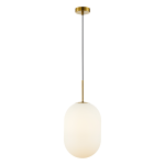 Złota lampa wisząca nowoczesna klosz kula mleczna 164 cm 1xE14 fi 240 ALIAS GOLD