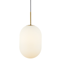 LAMPAMI - złota lampa wisząca nowoczesna klosz kula mleczna, lampa do sypialni, lampa nad stół, nowoczesna lampa do salonu, lampa nad łóżko, lampa kula, lampa wisząca ALIAS GOLD 1xE14 fi 240
