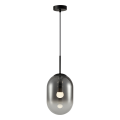 LAMPAMI - czarna lampa wisząca nowoczesna klosz szklana kula, lampa do sypialni, lampa nad stół, nowoczesna lampa do salonu, lampa nad łóżko, lampa kula, lampa wisząca ALIAS 1xE14 fi 240