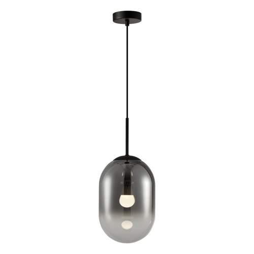 LAMPAMI - czarna lampa wisząca nowoczesna klosz szklana kula, lampa do sypialni, lampa nad stół, nowoczesna lampa do salonu, lampa nad łóżko, lampa kula, lampa wisząca ALIAS 1xE14 fi 240