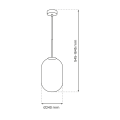 LAMPAMI - czarna lampa wisząca nowoczesna klosz szklana kula ALIAS 1xE14 fi 240 szkic