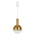 LAMPAMI - złota lampa wisząca nowoczesna klosz szklana kula, lampa do sypialni, lampa nad stół, nowoczesna lampa do salonu, lampa nad łóżko, lampa kula TORONTO 1xGU10