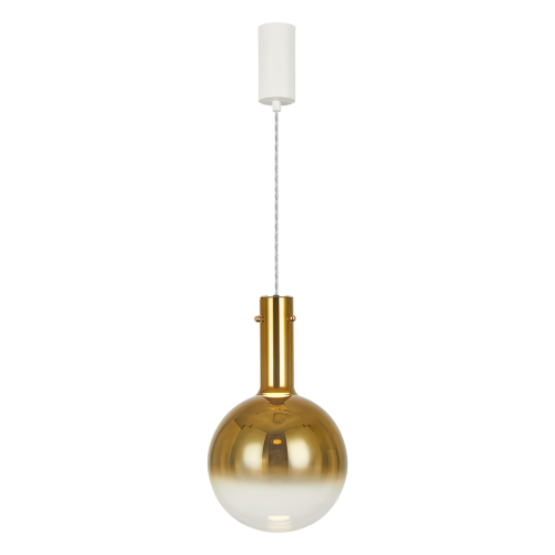 LAMPAMI - złota lampa wisząca nowoczesna klosz szklana kula, lampa do sypialni, lampa nad stół, nowoczesna lampa do salonu, lampa nad łóżko, lampa kula TORONTO 1xGU10
