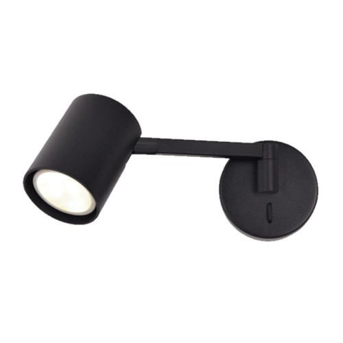 LAMPAMI - kinkiet ścienny, kinkiet czarny, kinkiet do czytania, kinkiet do sypialni, kinkiet na wysięgniku, kinkiet sypialnia, lampka nad łóżko Snow NEW czarny 1xGU10