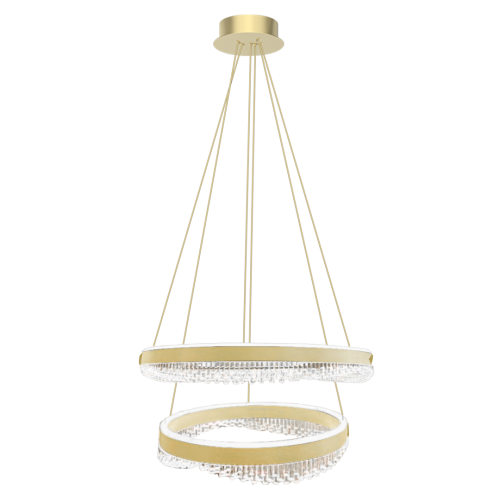 LAMPAMI - żyrandol z kryształkami,  złota lampa ledowa, żyrandol nad stół do jadalni, lampa sufitowa ledowa złota PRECIOSA 85W LED