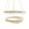 LAMPAMI - żyrandol z kryształkami,  złota lampa ledowa, żyrandol nad stół do jadalni, lampa sufitowa ledowa złota PRECIOSA 85W LED