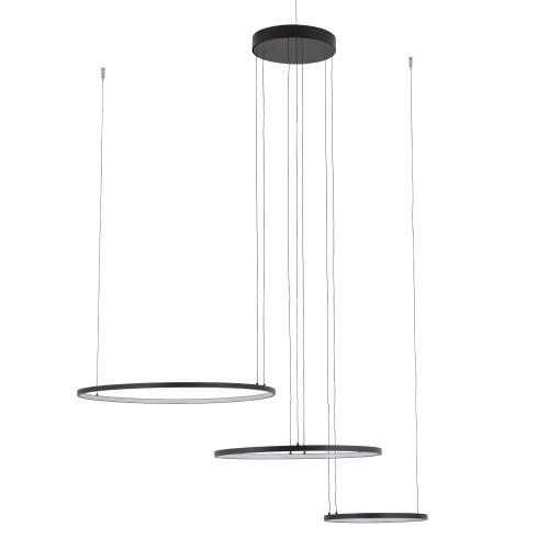 LAMPAMI - czarna lampa wisząca, lampa do salonu, lampa ledowa, ledowa lampa wisząca czarna, nowoczesny żyrandol do salonu CIRCOLO POWER LED NOWODVORSKI