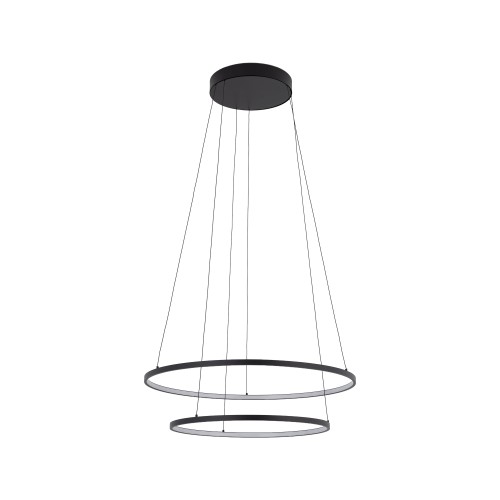 LAMPAMI - czarna lampa wisząca, lampa do salonu, lampa ledowa, ledowa lampa wisząca czarna, nowoczesny żyrandol do salonu CIRCOLO POWER LED NOWODVORSKI