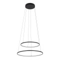 LAMPAMI - czarna lampa wisząca, lampa do salonu, lampa ledowa, ledowa lampa wisząca czarna, nowoczesny żyrandol do salonu CIRCOLO POWER LED NOWODVORSKI