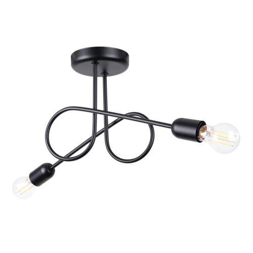 LAMPAMI - nowoczesna lampa sufitowa, czarna lampa do salonu, czarny żyrandol nowoczesny, żyrandol sufitowy, żyrandol nowoczesny, żyrandol czarny LOOP 2