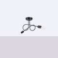 LAMPAMI - nowoczesna lampa sufitowa, czarna lampa do salonu, czarny żyrandol nowoczesny, żyrandol sufitowy, żyrandol nowoczesny, żyrandol czarny LOOP 2