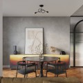 LAMPAMI - nowoczesna lampa sufitowa, czarna lampa do salonu, czarny żyrandol nowoczesny, żyrandol sufitowy, żyrandol nowoczesny, żyrandol czarny LOOP 2