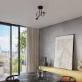LAMPAMI - nowoczesna lampa sufitowa, czarna lampa do salonu, czarny żyrandol nowoczesny, żyrandol sufitowy, żyrandol nowoczesny, żyrandol czarny LOOP 2
