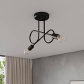 LAMPAMI - nowoczesna lampa sufitowa, czarna lampa do salonu, czarny żyrandol nowoczesny, żyrandol sufitowy, żyrandol nowoczesny, żyrandol czarny LOOP 2
