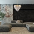 LAMPAMI - żyrandol do salonu, stylowy żyrandol do salonu z kryształkami, żyrandol sufitowy, żyrandol nad stołem, żyrandol nowoczesny, żyrandol glamour CHELSEA GOLD 6xE14