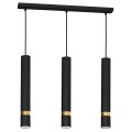 LAMPAMI - tuby sufitowe czarne, nowoczesna lampa nad stół do jadalni, lampa nad wyspę JOKER BLACK/GOLD 3xGU10