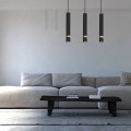 LAMPAMI - tuby sufitowe czarne, nowoczesna lampa nad stół do jadalni, lampa nad wyspę JOKER BLACK/GOLD 3xGU10
