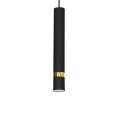LAMPAMI - lampa tuba sufitowa wisząca pojedyncza, niebieska lampa wisząca nowoczesna, niebieska lampa wisząca do sypialni, lampa nad wyspę JOKER NAVY BLUE/GOLD