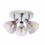 Lampa sufitowa do kuchni, na korytarz, do salonu 3x40W E14 plafon sufitowy klosz dymiony GRAZIA
