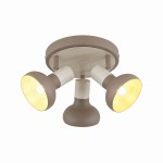  Lampa sufitowa do kuchni, na korytarz 3x40W E14 lampa przysufitowa klosz brązowy z efektem drewna PUERTO 