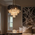LAMPAMI - żyrandol do salonu, stylowy żyrandol do salonu z kryształkami, żyrandol sufitowy, żyrandol nad stołem, żyrandol nowoczesny, żyrandol glamour  CRISTAL Chrome 5xE14