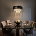 LAMPAMI - żyrandol do salonu, stylowy żyrandol do salonu z kryształkami, żyrandol sufitowy, żyrandol nad stołem, żyrandol nowoczesny, żyrandol glamour  CRISTAL Chrome 5xE14