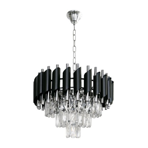LAMPAMI - żyrandol do salonu, stylowy żyrandol do salonu z kryształkami, żyrandol sufitowy, żyrandol nad stołem, żyrandol nowoczesny, żyrandol glamour  CRISTAL Chrome 5xE14