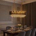 LAMPAMI - żyrandol do salonu, stylowy żyrandol do salonu z kryształkami, żyrandol sufitowy, żyrandol nad stołem, żyrandol nowoczesny, żyrandol glamour CRISTAL 10xE14
