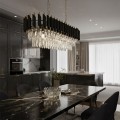 LAMPAMI - żyrandol do salonu, stylowy żyrandol do salonu z kryształkami, żyrandol sufitowy, żyrandol nad stołem, żyrandol nowoczesny, żyrandol glamour CRISTAL 10xE14