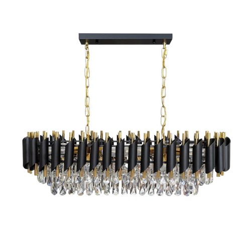 LAMPAMI - żyrandol do salonu, stylowy żyrandol do salonu z kryształkami, żyrandol sufitowy, żyrandol nad stołem, żyrandol nowoczesny, żyrandol glamour CRISTAL 10xE14