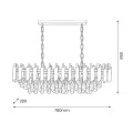 LAMPAMI - stylowy żyrandol do salonu z kryształkami CRISTAL 10xE14 szkic