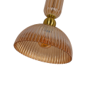 LAMPAMI - długa lampa wisząca bursztynowa, modna lampa do salonu, lampa nad stół, lampa glamour, lampa ryflowana PIEGA