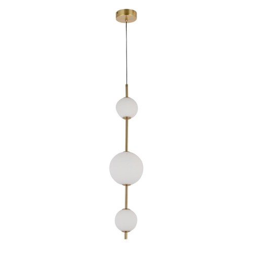 LAMPAMI - nowoczesna lampa wisząca, lampa do salonu, złota lampa ledowa, lampa do sypialni, designerska lampa ledowa, lampa wisząca pionowa Dorado złota LED CCT