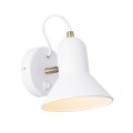 LAMPAMI - lampa ścienna, kinkiet do salonu, kinkiet do czytania, kinkiet do sypialni, lampa na ścianę, biały kinkiet z włącznikiem, kinkiet ścienny biały Astama 1xE27