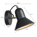 LAMPAMI - lampa ścienna, kinkiet do salonu, kinkiet do czytania, kinkiet do sypialni, lampa na ścianę, czarny kinkiet z włącznikiem, kinkiet ścienny czarny Astama 1xE27