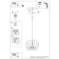 LAMPAMI - beżowa lampa wisząca pojedyncza MULA 45 szkic